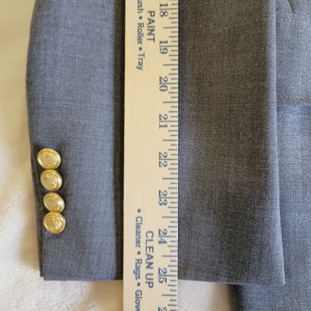 Wentworth Blazer Mens 48R Grey Gold Crest Buttons 2-Button Sport Coat Classic - Picture 11 of 16